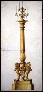 Design für einen neoklassischen Kandelaber, ca. 1820