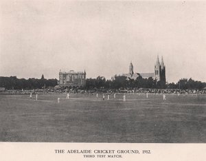 Der Adelaide Cricket Ground, Drittes Testspiel zwischen Australien und England, 1912 von Charles Alfred Petts