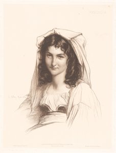 Porträt einer italienischen Frau von Charles Alphonse Paul Bellay