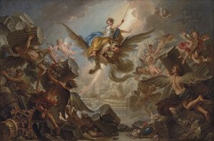 Die Zerstörung des Palastes von Armida, 1737 von Charles Antoine Coypel