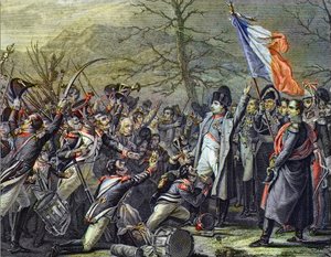Napoleon kehrt von Elba zurück - Gravur nach Steuben - „Die Rückkehr Napoleons I. von der Insel Elba, Landung in Cannes am 1. März 1815“ von Charles Auguste (after) Steuben
