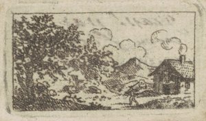Landschaft mit Haus von Charles B. J. Févret de Saint Mémin