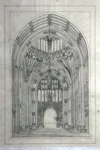 Eingang zum House of Lords, aus einem Ordner mit Zeichnungen des New Palace of Westminster