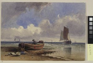Fischerboot am Ufer von Hastings von Charles Bentley