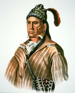 Menawa, Häuptling der Creek, nach einem Gemälde von 1826 (Farblithografie) von Charles Bird (after) King