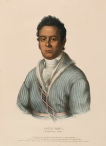 DAVID VANN. Ein Cherokee-Häuptling, aus Geschichte der Indianerstämme Nordamerikas von Charles Bird King