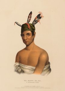 WA-KAWN-HA-KA, ein Winnebago-Häuptling, aus der Geschichte der Indianerstämme Nordamerikas
