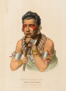 Junger Ma-Has-Kah, Häuptling der Ioways, aus Geschichte der Indianerstämme Nordamerikas