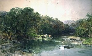 Am Dee, Nordwales: Vieh trinkt von Charles Branwhite