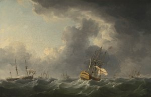 Englische Schiffe vor einem Sturm