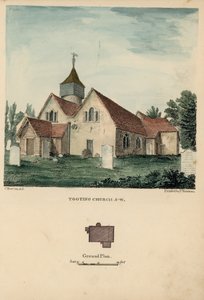 Südwestansicht der Tooting Kirche von Charles Burton