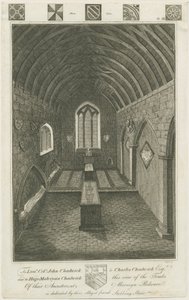Mavesyn Ridware - Totenhalle der Mavesyns: Gravur, spätes 18. Jahrhundert