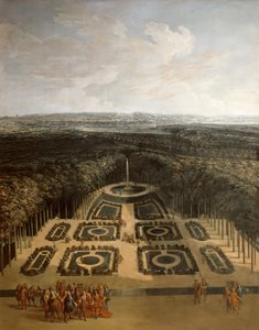 Promenade von Ludwig XIV. in den Gärten des Grand Trianon von Charles Chastelain