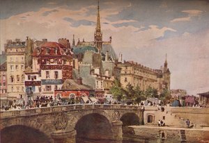Paris von der Pont St Michel, um 1846