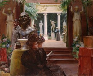 Auf der Skulpturenausstellung von Charles Courtney Curran