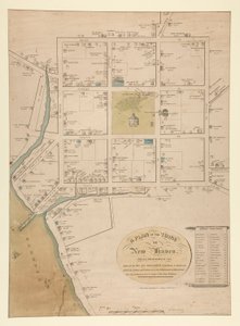 Plan der Stadt New Haven, (P 3903) von Charles Currier