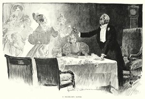 Abendessen eines Junggesellen (Lithografie) von Charles Dana Gibson
