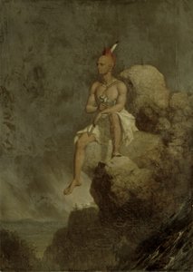 Indischer Krieger am Rand eines Abgrunds, 1847