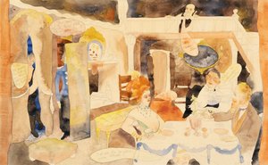 Lulu und Alva Schoen beim Mittagessen, 1918