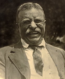 Theodore Roosevelt lachend, ca. 1910 (s/w Foto) von Charles Duprez