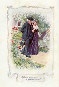Catherine wird ein ziemlich gut aussehendes Mädchen (Illustration) von Charles Edmund Brock