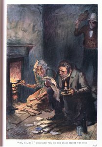 Ha, ha, ha! kicherte Peg, auf den Knien vor dem Feuer von Charles Edmund Brock