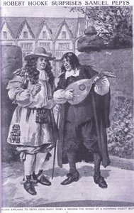 Robert Hooke überrascht Samuel Pepys
