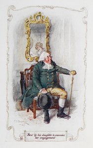Von seiner Tochter geschickt, um ihre Verlobung anzukündigen, Illustration aus 