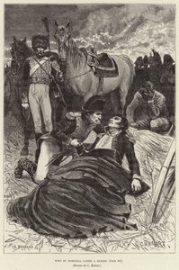 Tod des Marschalls Lannes in Essling; Napoleon und der sterbende Marschall Lannes in der Schlacht bei Aspern-Essling, Österreich von Charles Edouard Delort