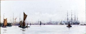 Blick nach Westen von Tilbury von Charles Edward Dixon
