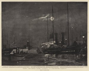 Nacht, die königliche Yacht Alberta im Hafen von Portsmouth von Charles Edward Dixon