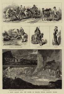 Ein nächtlicher Abstieg in den Krater von Kilauea, Hawaii, Sandwich-Inseln