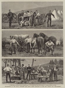 Lager der Royal Artillery und Royal Horse Artillery im New Forest, Hay, Breconshire von Charles Edwin Fripp