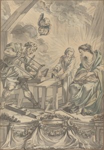 Die Heilige Familie in der Werkstatt des Zimmermanns von Charles Eisen