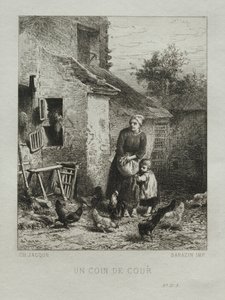 Eine Ecke des Hofes von Charles Emile Jacque