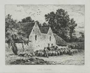 Ein Bauernhaus von Charles Emile Jacque