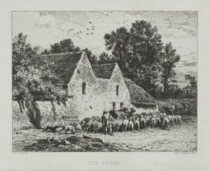 Ein Bauernhaus von Charles Emile Jacque