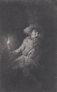 Ein Mann in einer Höhle, 1842 von Charles Emile Jacque