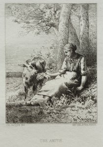 Zuneigung von Charles Emile Jacque