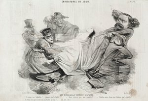 Caricature du Jour: Nr. 78, Un Demoiselle vivement disputée von Charles Emile Jacque