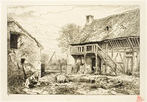 Hof eines Bauernhauses