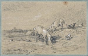 Schweineherde von Charles Emile Jacque
