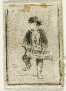 Drehleierspieler von Charles Emile Jacque