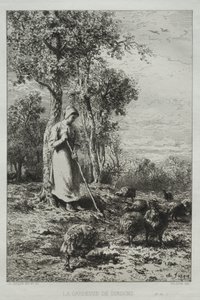 La Gardeuse de Dindons von Charles Emile Jacque