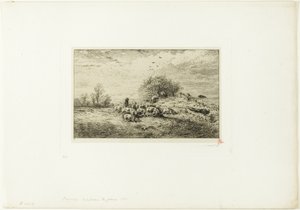 Landschaft mit Schweineherde