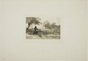 Stangenfischen von Charles Emile Jacque
