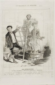 Die Hydropathen: Zweite Behandlung (Platte 2) von Charles Emile Jacque
