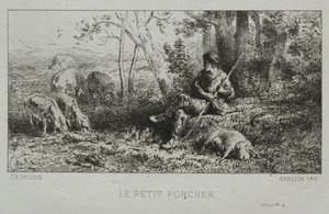 Der kleine Schweinehirt von Charles Emile Jacque