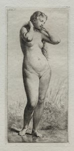Junge Frau beim Baden von Charles Emile Jacque