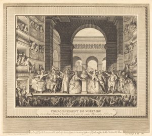 Die Krönung Voltaires von Charles Etienne Gaucher after Jean Michel Moreau